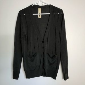 Distressed goth cardigan XS
